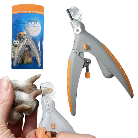 Illuminate Your Pet's Grooming Routine with the LED Light Pet Nail Clipper - Perfect for Safe and Easy Nail Trimming for Cats and Dogs!
