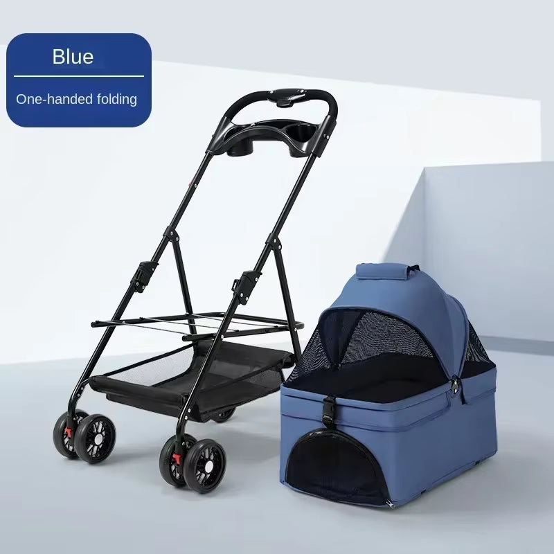 Pet Cart, Dog, Cat, Teddy Baby Stroller, Small Pet Cart, Lightweight and Foldable for Outdoor Travel