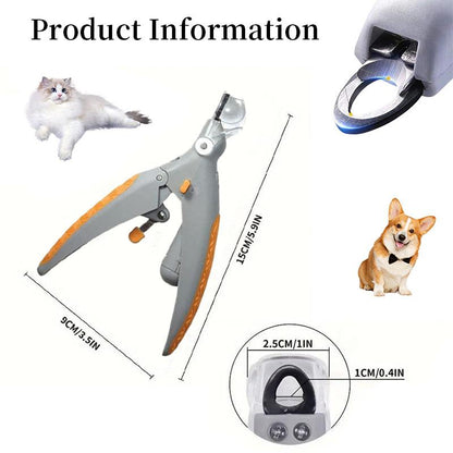 Illuminate Your Pet's Grooming Routine with the LED Light Pet Nail Clipper - Perfect for Safe and Easy Nail Trimming for Cats and Dogs!